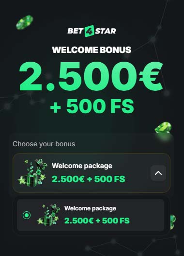 Bet4star casino bonuses screenshot