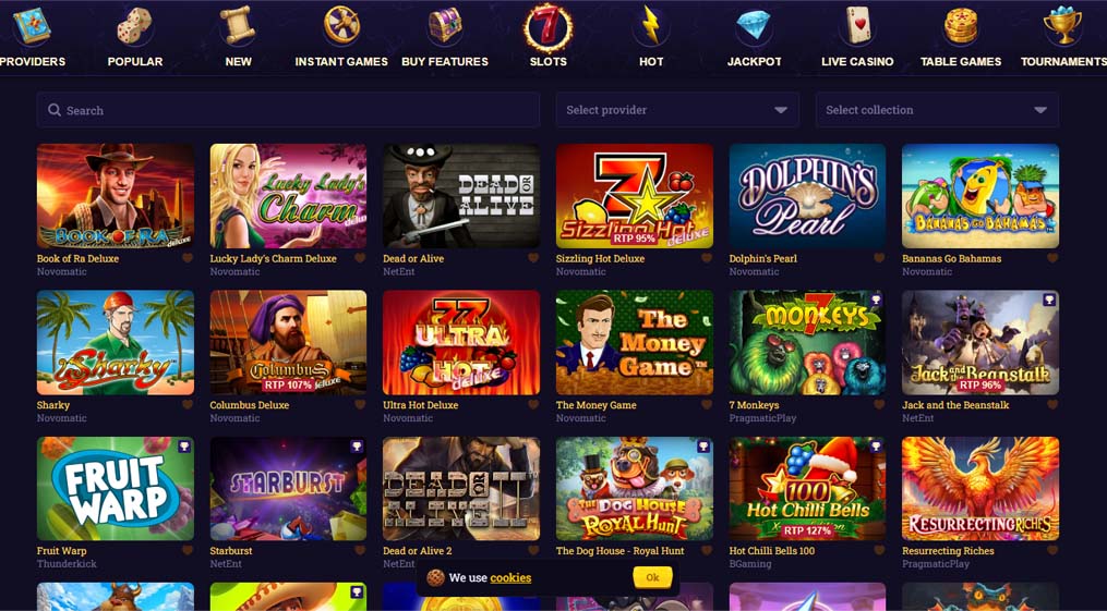 Emperia casino games screenshot