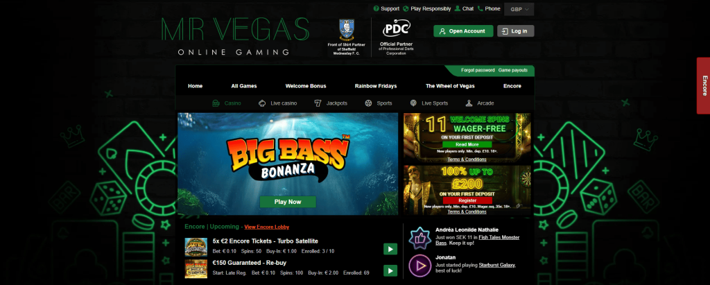 Mr Vegas Casino screenshot
