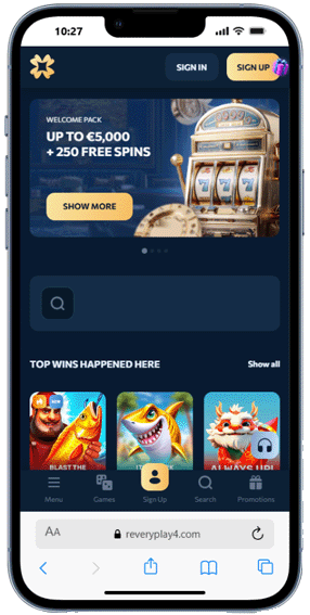 ReveryPlay Casino mobile screenshot