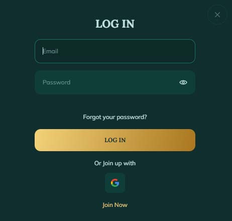 Royalen casino login screenshot