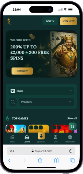 Royalen casino mobile screenshot