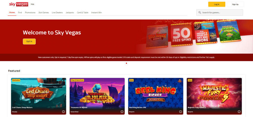 Sky Vegas Casino screenshot