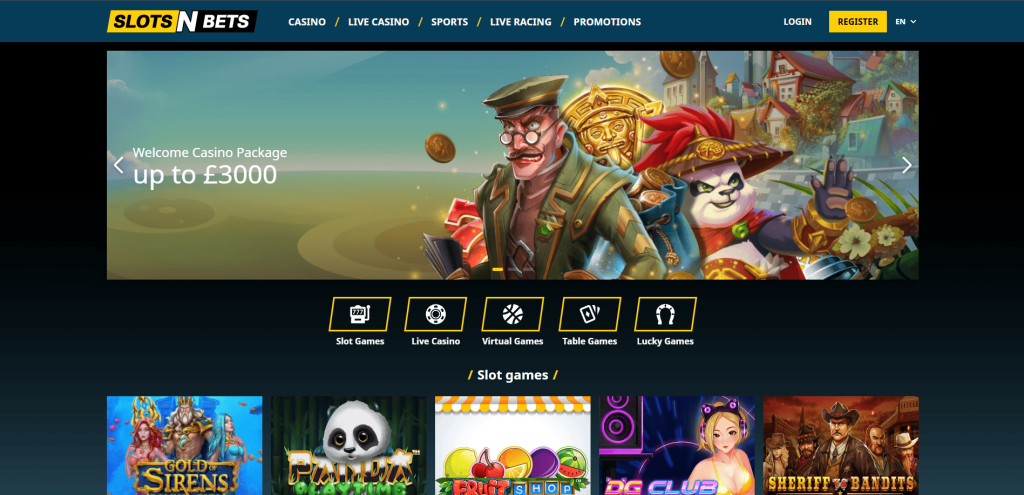 SlotsNBets Casino screenshot