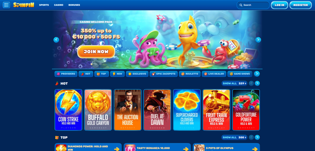 Spinfin Casino screenshot
