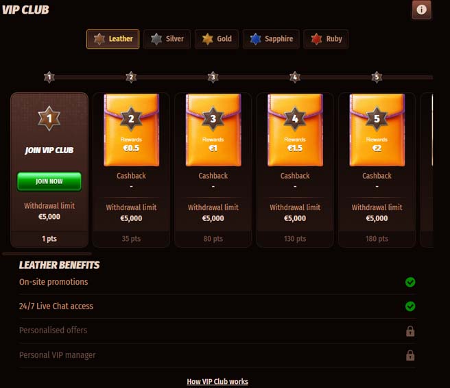 WestAce Casino VIP bonuses screenshot