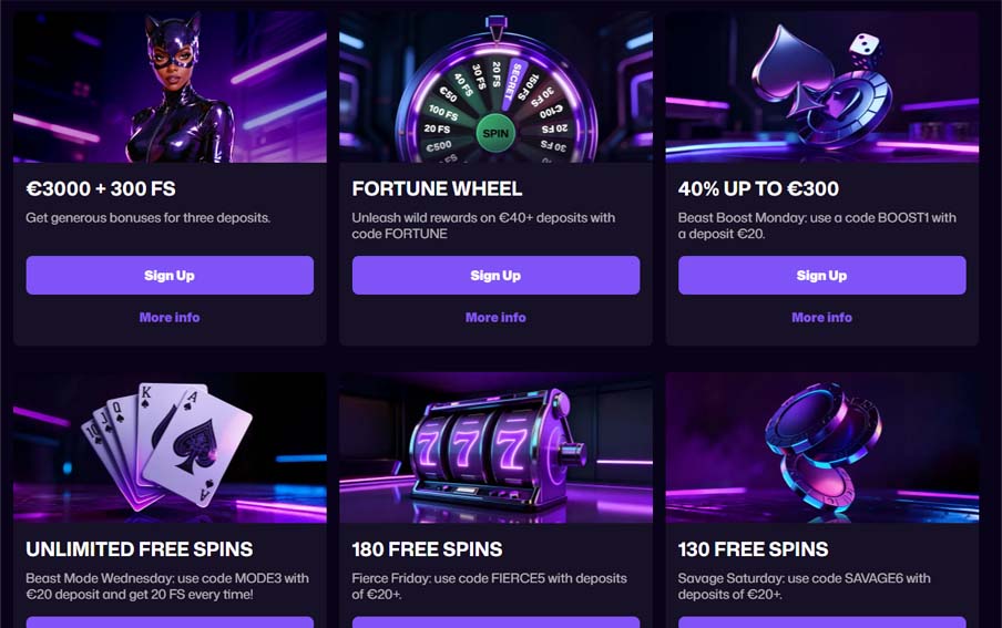 Winbeast Casino bonuses screenshot
