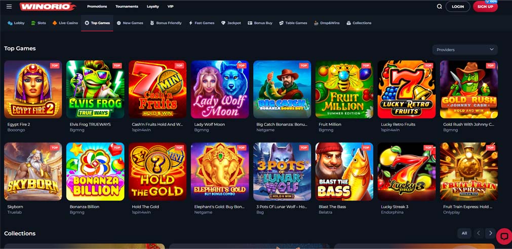 Winorio Casino games screenshot